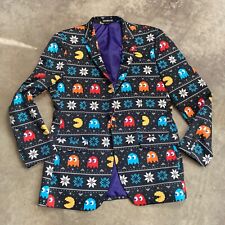 Blazer masculino SuitMeister grande 42 Pac-Man jaqueta preta peito único feriado comprar usado  Enviando para Brazil