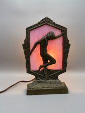 VINTAGE 9" FRANKART STYLE NUDE LADY LAMP ART DECO PINK, METAL, BILLINGS - WORKS! for sale  Shipping to South Africa