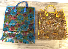 2 sacos floridos vintage vintage sacos w alças 1980s Danificado 18x15, 14x13 " comprar usado  Enviando para Brazil