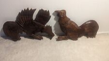 Vintage MCM Large Carved Wooden Rooster and Chicken Wall Decor Set for sale  Shipping to South Africa
