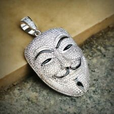 Used, 2CT Round Cut VVS1 Diamond Vendetta Mask Pendant Charm 14k White Gold Plated for sale  Shipping to South Africa