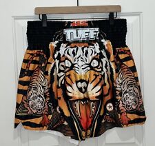 Shorts de boxe TUFF Muay Thai laranja rugindo tigre masculino tamanho XXL MMA treinamento, usado comprar usado  Enviando para Brazil