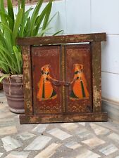 Antique Wooden Painted Window Old Royal Queen Frame Wall Hanging Jharokha for sale  Shipping to South Africa
