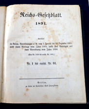 Reichsgesetzblatt 1891 einschl gebraucht kaufen  Rudolstadt