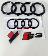 Usado, Conjunto completo para ajuste Audi S3 2012-2020 emblema preto brilhante emblemas (grelha e anel traseiro) comprar usado  Enviando para Brazil