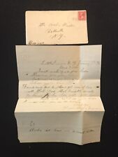 Antiguo documento de portada y carta de Little Genesee New York de 1895 segunda mano  Embacar hacia Mexico