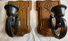 Vintage Syroco Inc Homco Colonial Style Faux Wood Sconce Candle Holder Wall Art, used for sale  Shipping to South Africa
