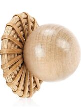 6 Pack Boho Rattan Dresser Knobs - Handcrafted Beech Wood Wicker Pulls for sale  Shipping to South Africa