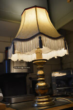 Beautiful Vintage Old Brass Table Desk Bed Side Lamp Tassle Light Shade Candle, used for sale  Shipping to South Africa