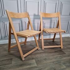 Used, Pair x2 Vintage Wooden Folding Director Deck Chairs Habitat ? Aldo Jacober Style for sale  Shipping to South Africa