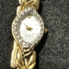 Vintage Jules Jurgensen Genuíno Diamante Tom Dourado Relógio de Quartzo Feminino comprar usado  Enviando para Brazil