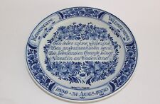 De Porceleyne Fles Teller / Wandteller Königin Wilhelmina 1930 Blau Delft rare tweedehands  verschepen naar Netherlands