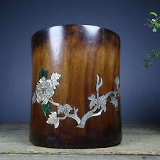Vaso de escova de madeira natural 18 cm porcelana pau-rosa flor incrustação concha  comprar usado  Enviando para Brazil