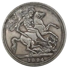 1 PIEZA moneda británica de una corona, 5 chelines, plata, Victoria I, NO REAL, relleno segunda mano  Embacar hacia Argentina