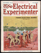 Revista Experimentador Eléctrico octubre de 1917 disparando bombas eléctricas ~ energía eólica segunda mano  Embacar hacia Argentina