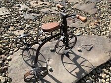 Reproducción de triciclo antiguo para niños ruedas radiadas de madera triciclo de hierro forjado, usado segunda mano  Embacar hacia Mexico