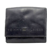 Tommy Hilfiger Mens Leather Square Coin Cash Pouch Wallet Snap Closure Black, brukt til salgs  Frakt til Norway