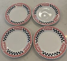 Gibson Coca Cola Set Of 4 Black & Red Checkered Dinner Plates 10 1/2" (1996) for sale  Shipping to South Africa