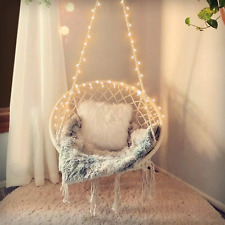 Hanging Chair for Bedroom Hammock Chair Swing with Lights and Hardware Kits Up for sale  Shipping to South Africa