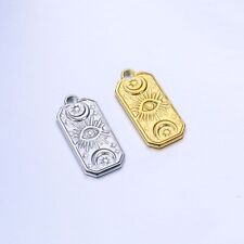 10pcs Stainless Steel Moon Sun Eye Square Pendants for Necklace Making for sale  Shipping to South Africa