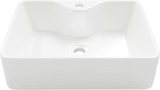 Used, Rectangle Vessel Sink with Faucet Hole, Ceramic Countertop Bathroom Washbasin for sale  Shipping to South Africa