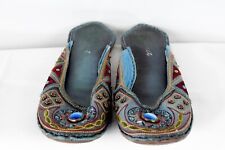 Zapatos étnicos sin cordones bordados con cuentas azules talla 9 segunda mano  Embacar hacia Argentina