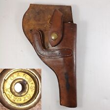 Coldre de revólver de couro antigo com encaixe de latão patenteado 1913 comprar usado  Enviando para Brazil