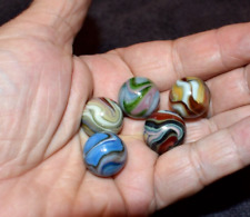 JABO/DAS Mixed Run Marbles lot of 5 Approx .718""=23/32"=18mm Mint for sale  Shipping to South Africa