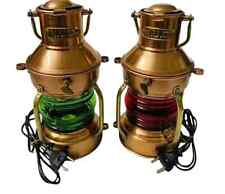 Used, Nautical Antique Electric Lantern Copper Heavy Ship Lamp Red & Green Decor Gift for sale  Shipping to South Africa