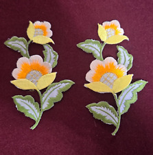Parches de apliques bordados de hierro sobre flores silvestres amarillas con tema floral paquete de 2 segunda mano  Embacar hacia Argentina
