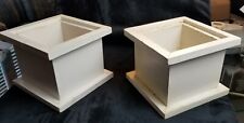 (2) White Wooden Planters. Square set of (2), 7.5" x 7.5 x 6". Nice condition, used for sale  Shipping to South Africa