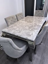 marble dining table chairs for sale  LEICESTER