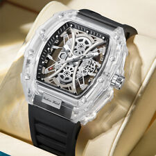 Relógio de pulso masculino transparente quartzo oco luminoso relógio impermeável comprar usado  Enviando para Brazil