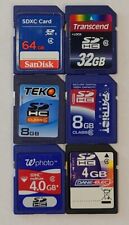 LOT OF 6  SDHC SD MEMORY CARDS VARIOUS BRANDS 64, 32, 2x 8 & 2x 4 GB, used for sale  Shipping to South Africa