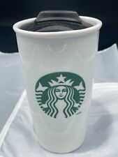 (937) Starbucks 12 oz cerâmica parede dupla caneca de viagem café tampa copo 2014, usado comprar usado  Enviando para Brazil