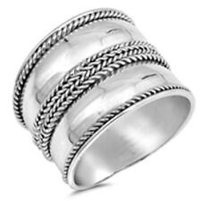 925 Prata Esterlina Bali Design Band Fashion Ring Novo Tamanho 6-12 comprar usado  Enviando para Brazil