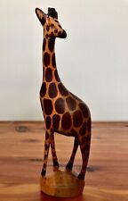 Vintage Giraffe Wooden Hand carved & painted 7.5" Figurine Statue Art Wood for sale  Shipping to South Africa