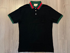 Camisa polo Gucci algodão piquet com gola web preta tamanho M comprar usado  Enviando para Brazil