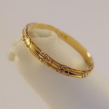 Vintage 14k Gold Ring. Size 6-1/2.  Floral Designs. 2mm Width. Wonderful Stacker for sale  Shipping to South Africa