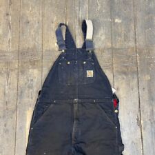 Carhartt Dungarees Denim Quilt Lined Carpenter Workwear Overalls, Navy, 34x32" for sale  Shipping to South Africa