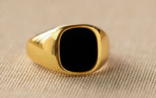 Anillo de ónix negro para hombre anillo de sello cojín anillo de plata 925 anillo de oro vintage anillo de oro para hombre segunda mano  Embacar hacia Argentina