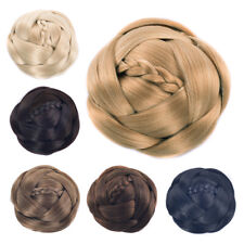 Apertos femininos 6 cores clipe trançado em pães de cabelo cabelo sintético cabelo chignon comprar usado  Enviando para Brazil