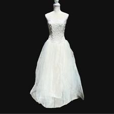 🌻Off-White Prom Wedding Pageant Cotillion Special Occasion Dress Size 9/10 for sale  Shipping to South Africa