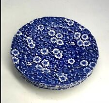 4 Calico Royal Crownsford Bread Plates Staffordshire England Blue And White. for sale  Shipping to South Africa