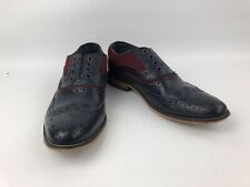 Cavani Italian Couture Mens Brogue shoes UK7 Blue & Red Leather Upper  T741 for sale  Shipping to South Africa