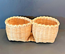 Handmade Double Woven BASKET Organizing Sorting Cottage Style 12.25" L Conjoined for sale  Shipping to South Africa