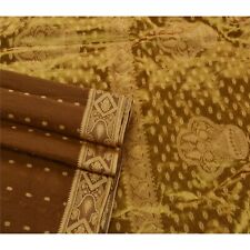 Tecido para artesanato em tecido de algodão Sarees marrom vintage Sari 5 jardas decoração premium comprar usado  Enviando para Brazil