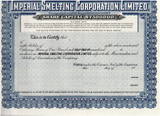 Imperial Smelting Corp., Ltd., 1929, ESPECIMEN, EN MUY BUEN ESTADO+ segunda mano  Embacar hacia Argentina