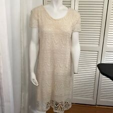 CATO Pretty Ivory Cotton Lace Dress-Fully Lined-Short Sleeve-Knee Length-Size XL, used for sale  Shipping to South Africa