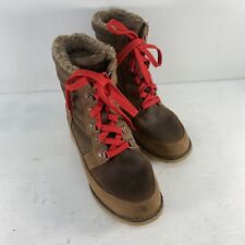 Durango Brown Cabin Lacer Lace Up Sherpa Lined Heeled Leather Boots Womens 9, used for sale  Shipping to South Africa
